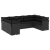 vidaXL Set de sof&aacute;s de jard&iacute;n 8 piezas y cojines rat&aacute;n sint&eacute;tico negro