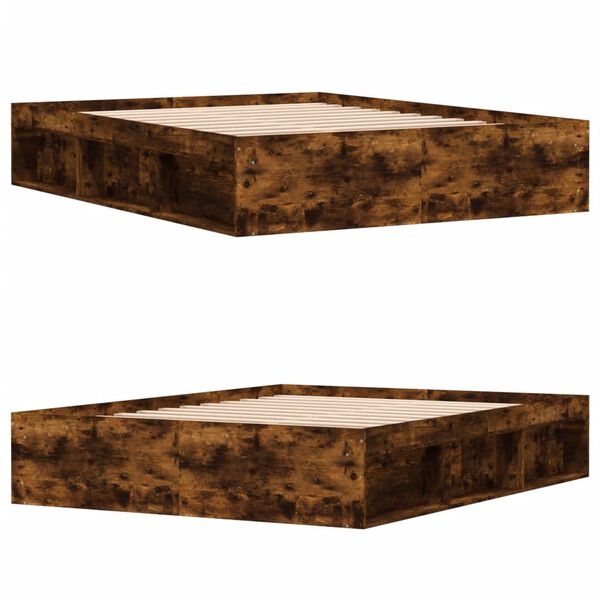 vidaXL Estructura de cama roble ahumado 140x200 cm