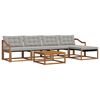vidaXL Conjunto de sof&aacute;s de exterior 6 pcs Gris Natural y Claro
