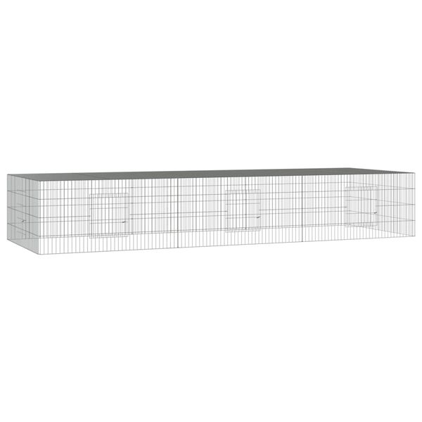 vidaXL Jaula para conejos 3 paneles hierro galvanizado 325x109x54 cm