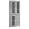 vidaXL Aparador alto madera contrachapada gris hormig&oacute;n 69,5x34x180 cm