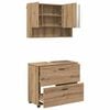 vidaXL Juego de muebles de ba&ntilde;o 2 uds. Roble artisan 76,5 x 35 x 64 cm