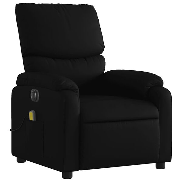 vidaXL Sill&oacute;n de masaje reclinable el&eacute;ctrico cuero sint&eacute;tico negro