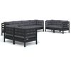 vidaXL Juego de muebles de jardín 8 pzas y cojines madera maciza pino