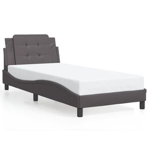vidaXL Estructura de cama sin colch&oacute;n Zadar cuero sint&eacute;tico gris 80x200 cm