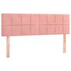 vidaXL Cama box spring colch&oacute;n y LED terciopelo rosa 140x190 cm