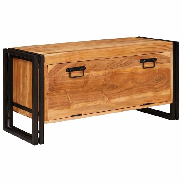 vidaXL Armario para Zapatos con estante Marrón madera maciza de acacia