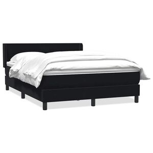vidaXL Cama box spring con colch&oacute;n terciopelo negro 160x210 cm