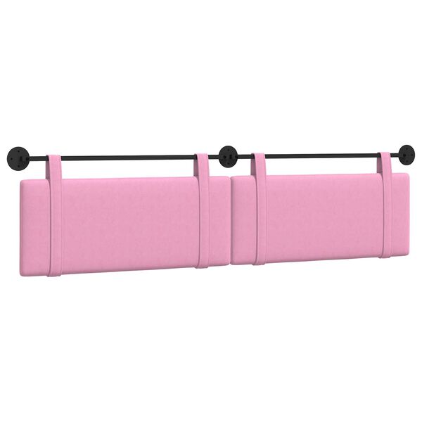 vidaXL Cabecera Colgante Montaje en la pared Rosa 210 x 55 x 5 cm tela