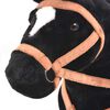 vidaXL Caballo de juguete de pie de peluche negro