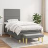 vidaXL Cama box spring con colch&oacute;n tela gris oscuro 90x200 cm