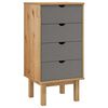 vidaXL Cajonera OTTA madera maciza de pino marr&oacute;n y gris 45x39x90 cm
