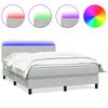 vidaXL Cama box spring con colch&oacute;n y LED terciopelo gris claro 140x210 cm