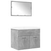 vidaXL Set muebles de ba&ntilde;o 2 piezas madera contrachapada gris hormig&oacute;n