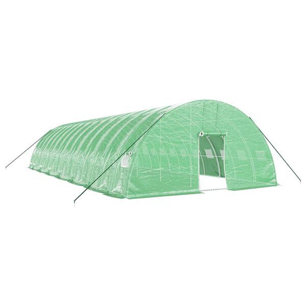 vidaXL Invernadero con estructura de acero verde 84 m&sup2; 14x6x2,85 m