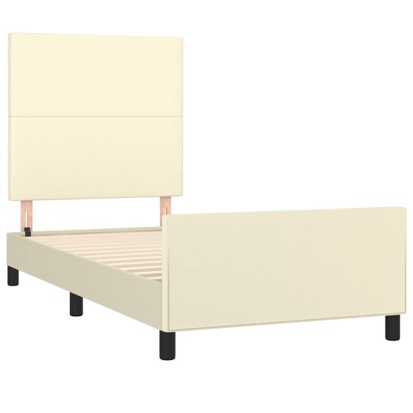 vidaXL Estructura de cama sin colch&oacute;n cuero sint&eacute;tico crema 80x200 cm