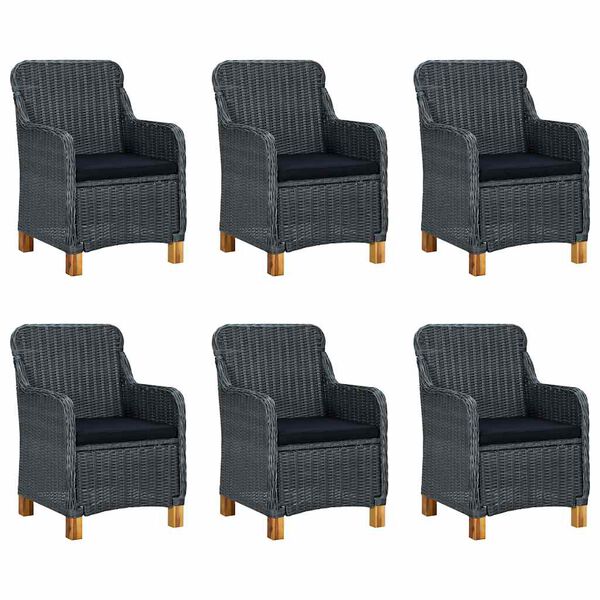 vidaXL Juego de comedor para jard&iacute;n de 7 piezas gris oscuro