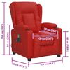 vidaXL Sill&oacute;n de masaje elevable cuero sint&eacute;tico rojo tinto