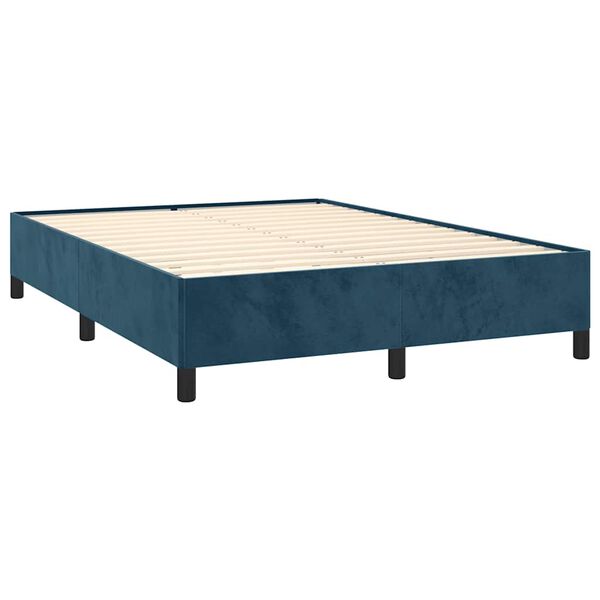 vidaXL Estructura de cama sin colch&oacute;n terciopelo azul oscuro 140x200cm