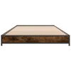 vidaXL Estructura cama madera ingenier&iacute;a metal roble humo 75x190 cm