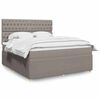 vidaXL Cama box spring con colch&oacute;n tela gris taupe 180x200 cm