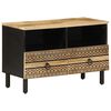vidaXL Mueble de TV madera maciza de mango rugosa negro 70x33,5x46 cm