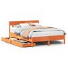 vidaXL Estructura de cama sin colch&oacute;n madera maciza marr&oacute;n 120x190 cm