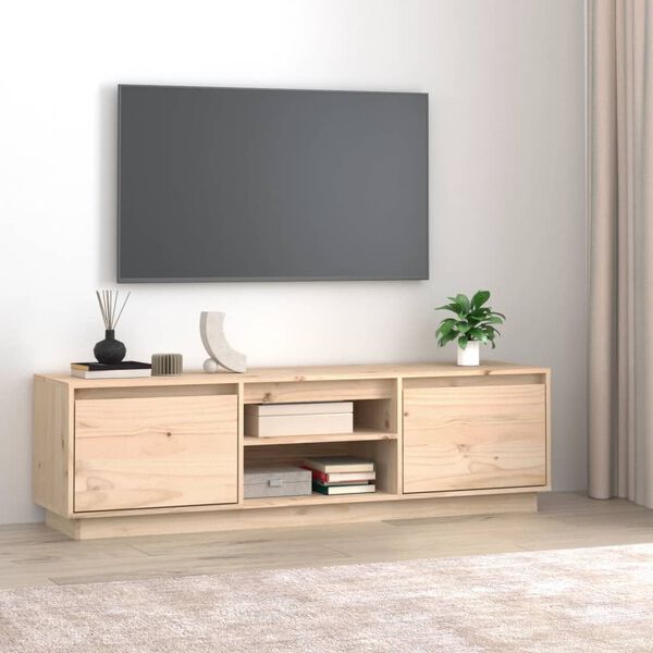 vidaXL Mueble de TV de madera maciza de pino 140x35x40 cm