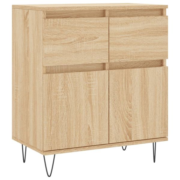 vidaXL Aparador de madera contrachapada roble Sonoma 60x35x70 cm