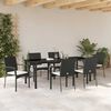vidaXL Conjunto de Comedor de Jard&iacute;n 7 pcs Negro rat&aacute;n sint&eacute;tico