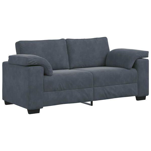 vidaXL Sof&aacute; Loveseat gris oscuro 180x77x82 cm terciopelo