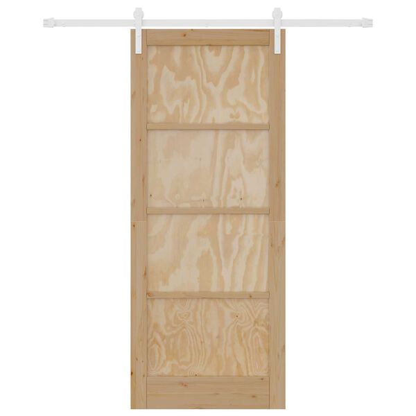 vidaXL Puerta Corredera Marr&oacute;n 86 x 211 cm Madera de pino macizo