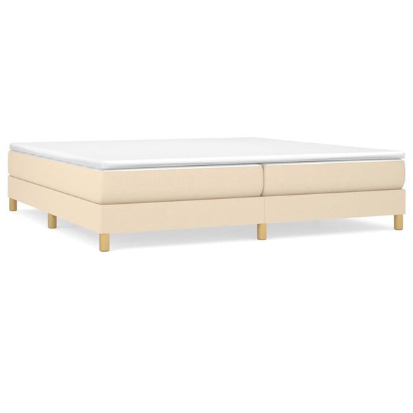 vidaXL Cama box spring con colch&oacute;n tela color crema 200x200 cm