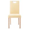 vidaXL Sillas de comedor 4 unidades tela color crema