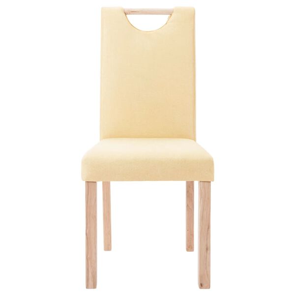 vidaXL Sillas de comedor 4 unidades tela color crema