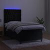 vidaXL Cama box spring colch&oacute;n y LED terciopelo negro 80x200 cm