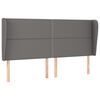 vidaXL Cabecero con orejas cuero sint&eacute;tico gris 203x23x118/128 cm