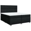 vidaXL Cama box spring con colch&oacute;n tela negro 200x200 cm