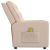 vidaXL Sillón reclinable de masaje de 2 plazas tela crema