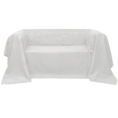 130889 Micro-suede Couch Slipcover Cream 140 x 210 cm