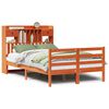 vidaXL Cama con estanter&iacute;a sin colch&oacute;n madera maciza marr&oacute;n 120x190 cm