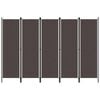 vidaXL Biombo divisor de 5 paneles marr&oacute;n 250x180 cm