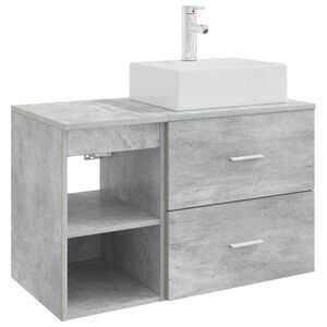 vidaXL Juego de muebles de ba&ntilde;o 2 uds. Gris Hormig&oacute;n