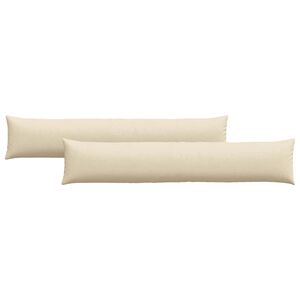 vidaXL Cojines de sof&aacute; 2 pcs Crema 200 x 40 cm tela