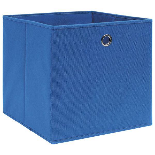 vidaXL Cajas de almacenaje 4 uds tela azul 32x32x32 cm