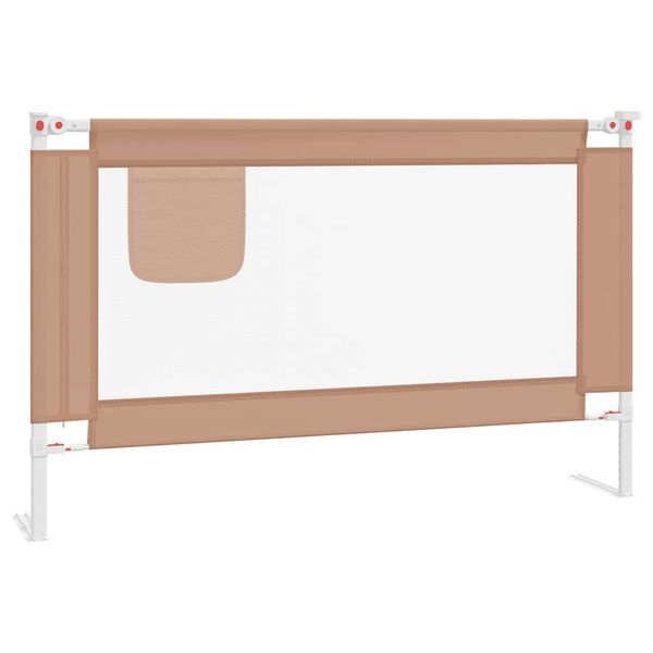 vidaXL Barandilla de seguridad cama de ni&ntilde;o gris taupe tela 120x25 cm