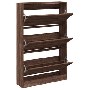 vidaXL Zapatero de madera de ingenier&iacute;a marr&oacute;n roble 80x21x125,5 cm