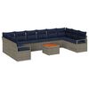 vidaXL Conjunto de sof&aacute;s de jard&iacute;n 11 uds. Gris rat&aacute;n sint&eacute;tico