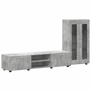 vidaXL Conjunto de mueble de TV con caj&oacute;n FLORIN Gris Concreto