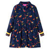 Vestido infantil de manga larga azul marino 104